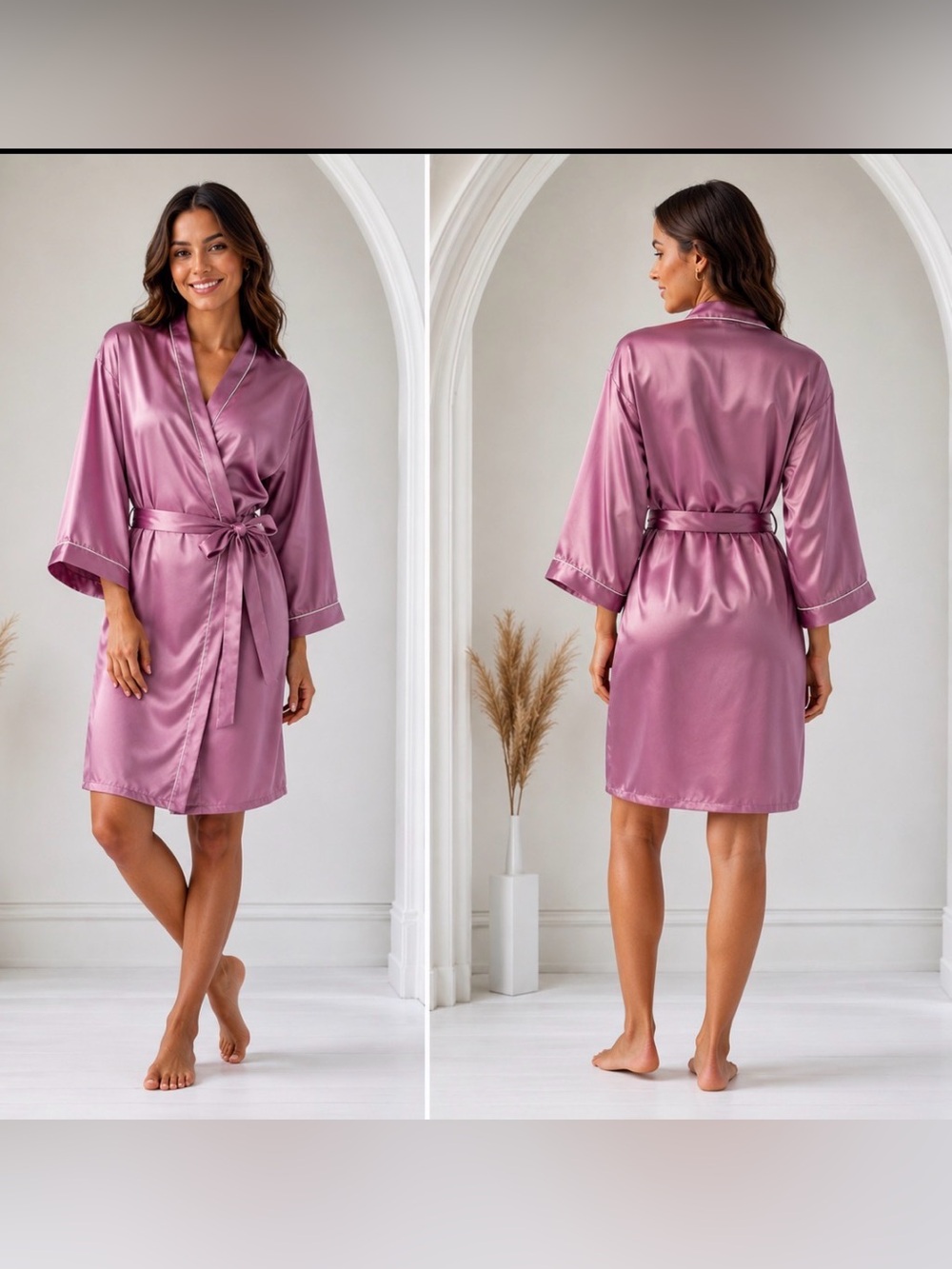 Kennedy Blue satin robe one size